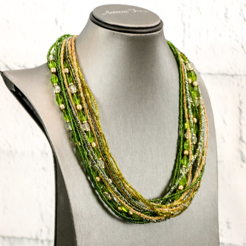 Green Coldwater Creek Statement Necklace